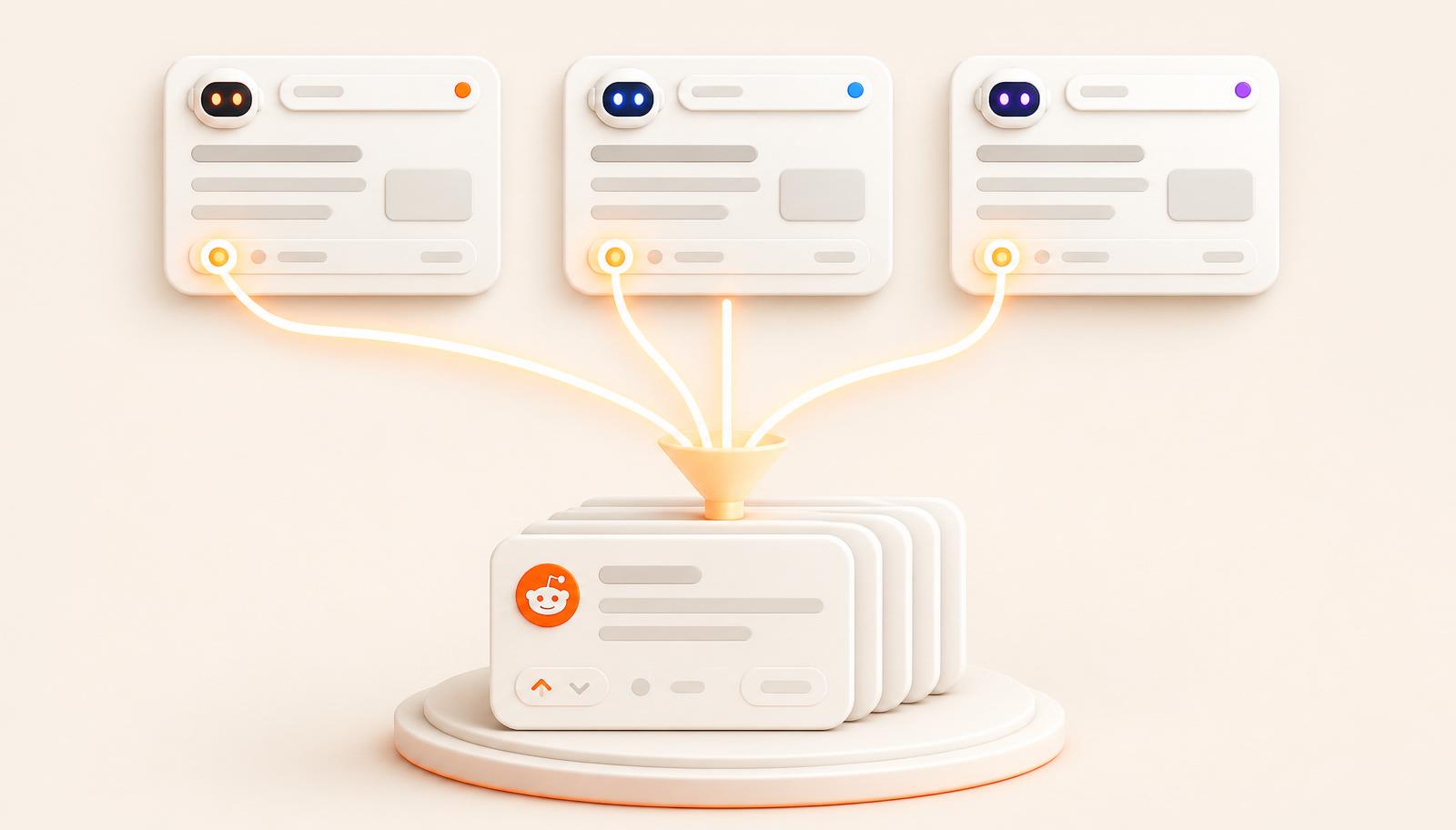 How AI engines funnel their answers down to the Reddit discussions they cite
